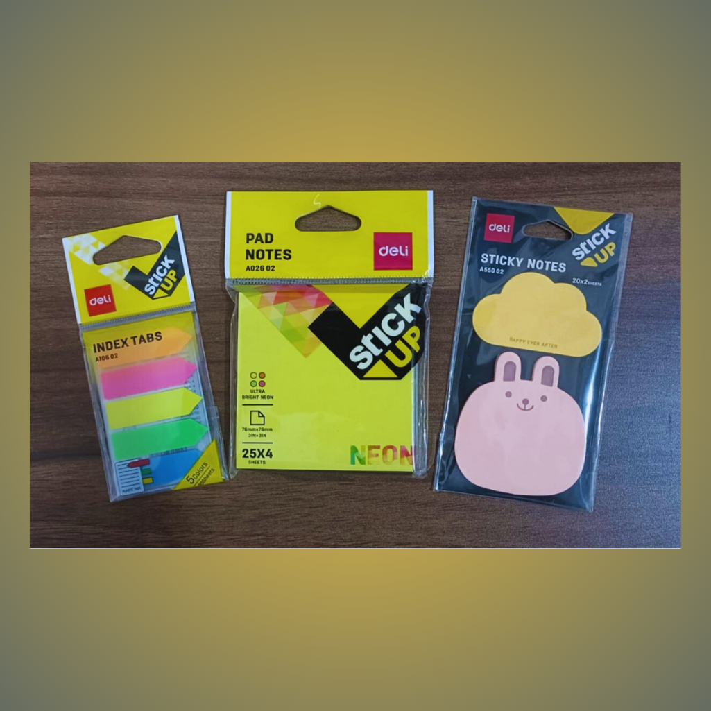 Deli Sticky Notes & Tabs Set (Pack of 3)