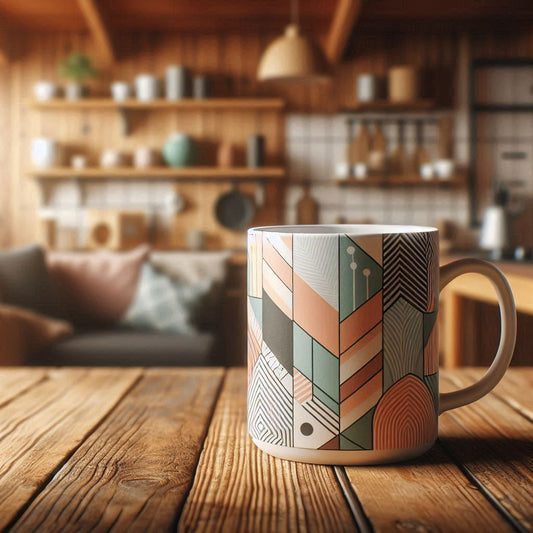 🟫 Terra Lines – Modern Minimalist Mug