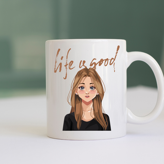 Stylish Illustrated Mug – “Life is Good”