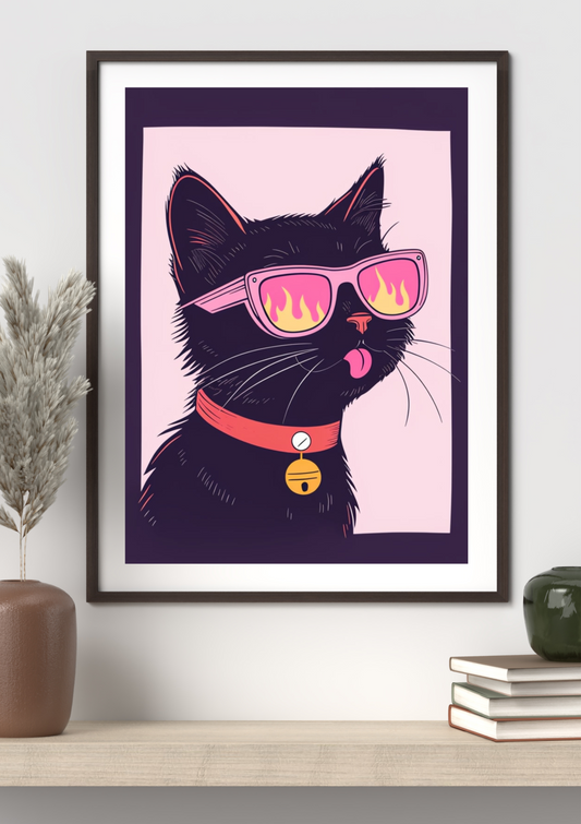 Cool Cat – A4 Framed Art