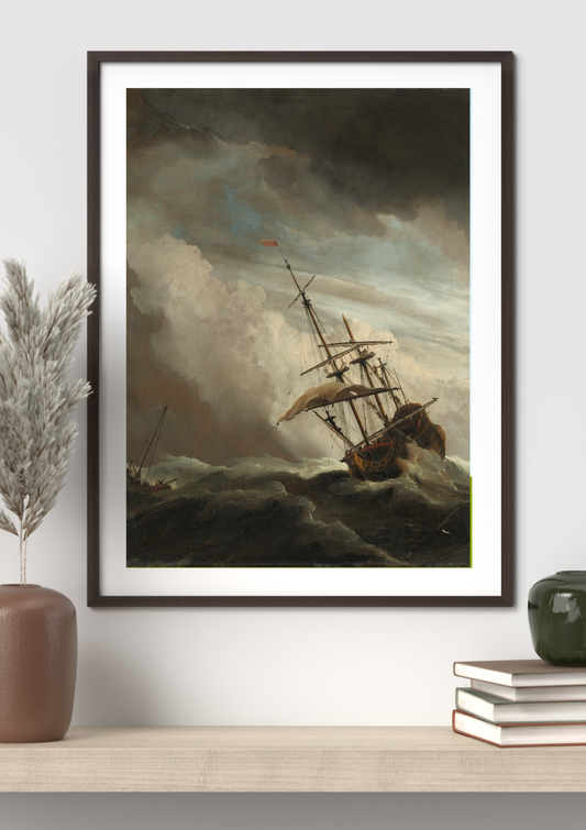 Stormy Seas – A4 Framed Art