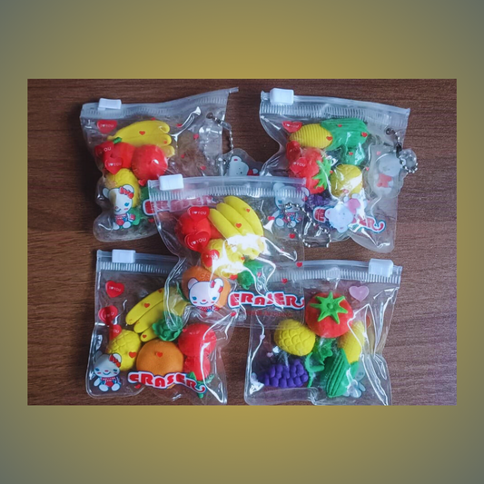 Cute Fruit Eraser (Set Of 5)