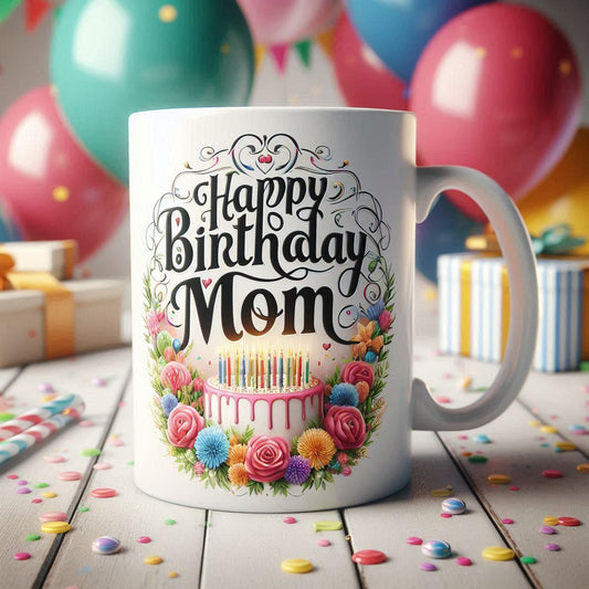 🎉 Happy Birthday MOM – Celebration Mug