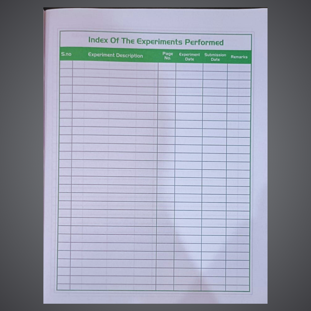 Class Time- Science Practical File