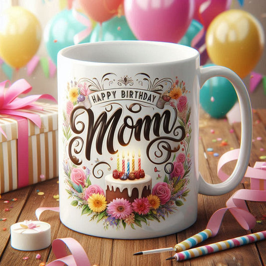 🎉 Happy Birthday MOM – Celebration Mug