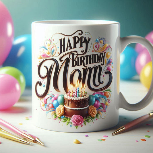 🎉 Happy Birthday MOM – Celebration Mug