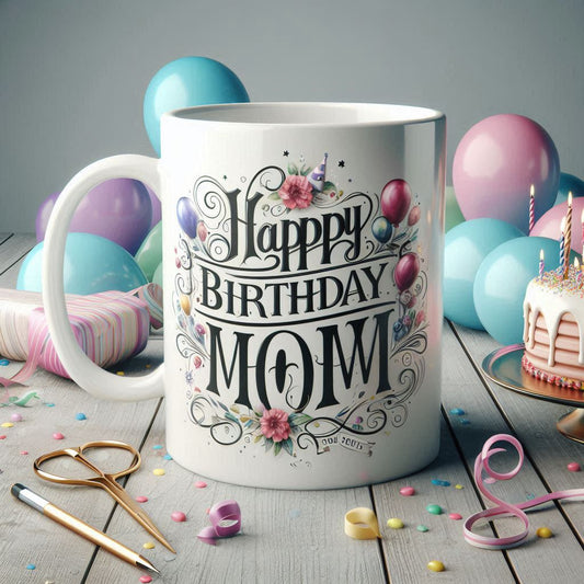 🎉 Happy Birthday MOM – Celebration Mug