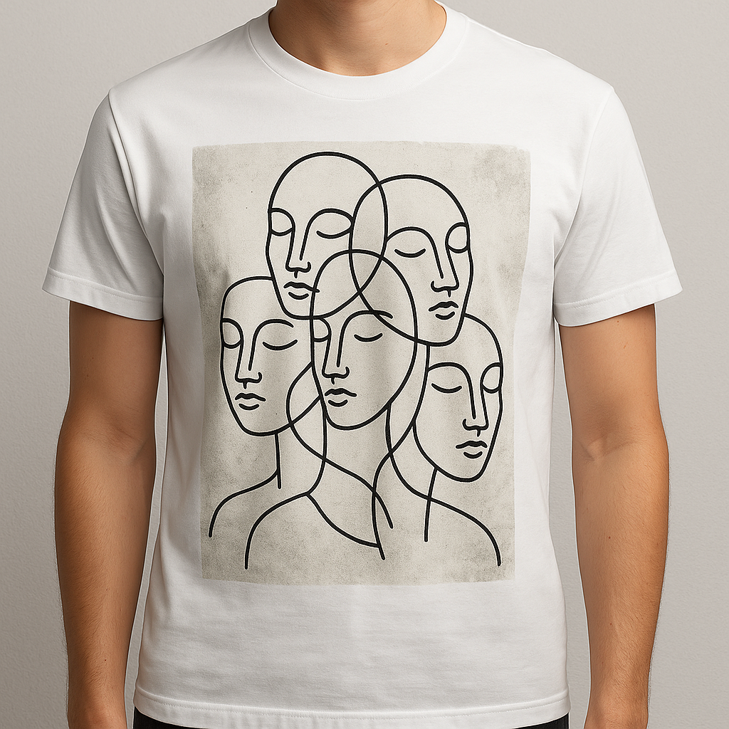 Abstract Faces on a T-Shirt