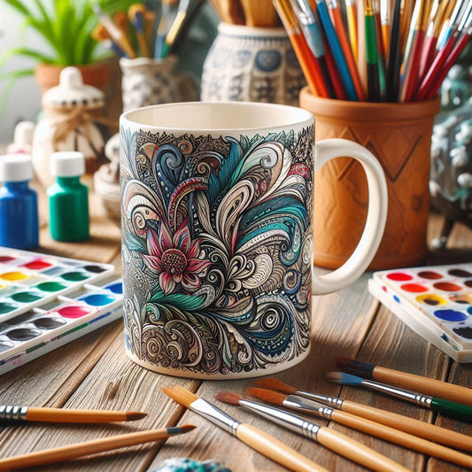 🎨 Whimsy Bloom – Intricate Artist’s Mug