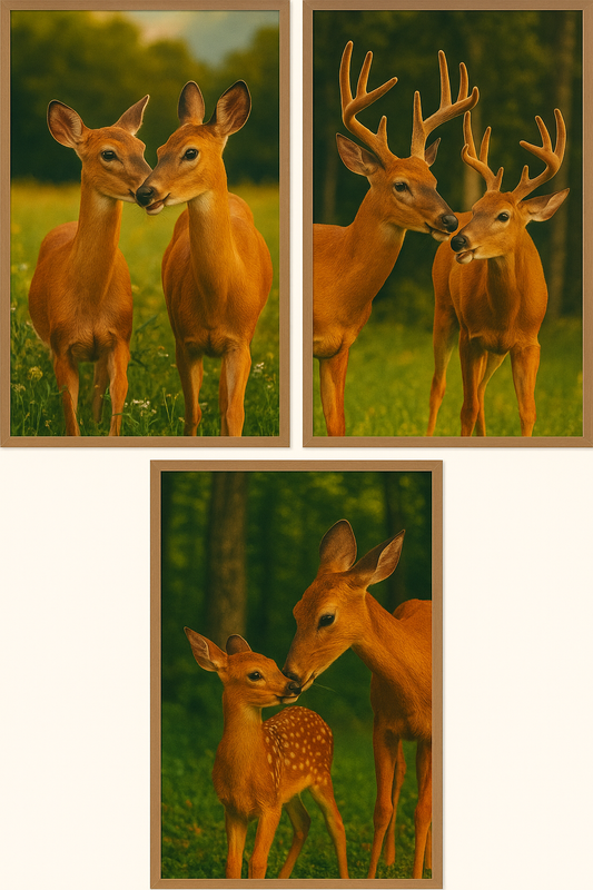Deer Interactions in Sepia Tones
