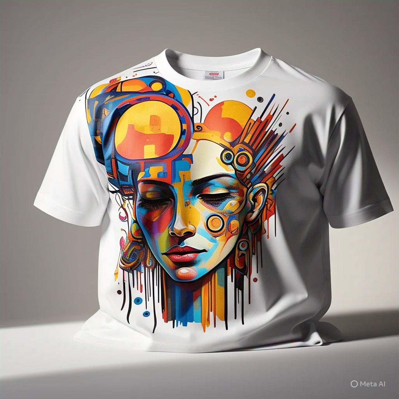 Face Filled with Colors of Art