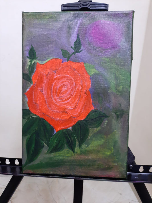 Crimson Blossom under Purple Moon