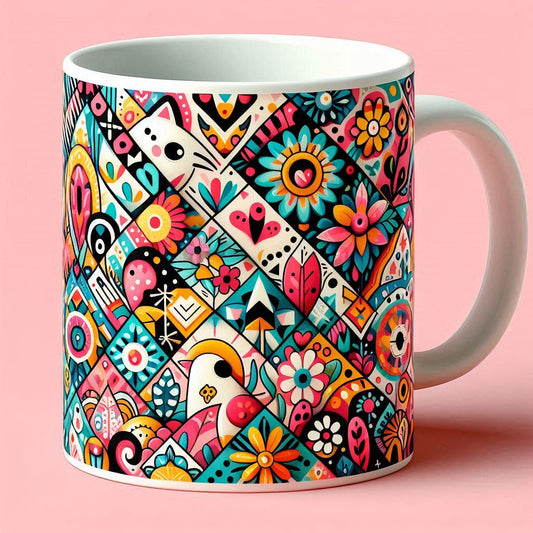 🌸 Boho Bloom – Festival of Colors Mug