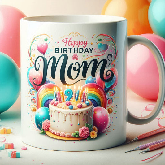 🎉 Happy Birthday MOM – Celebration Mug